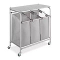 Whitmor Triple Sorter Ironing and Folding Table Gray: Freestanding Closet Storage & Garment Rack, Polypropylene Frame