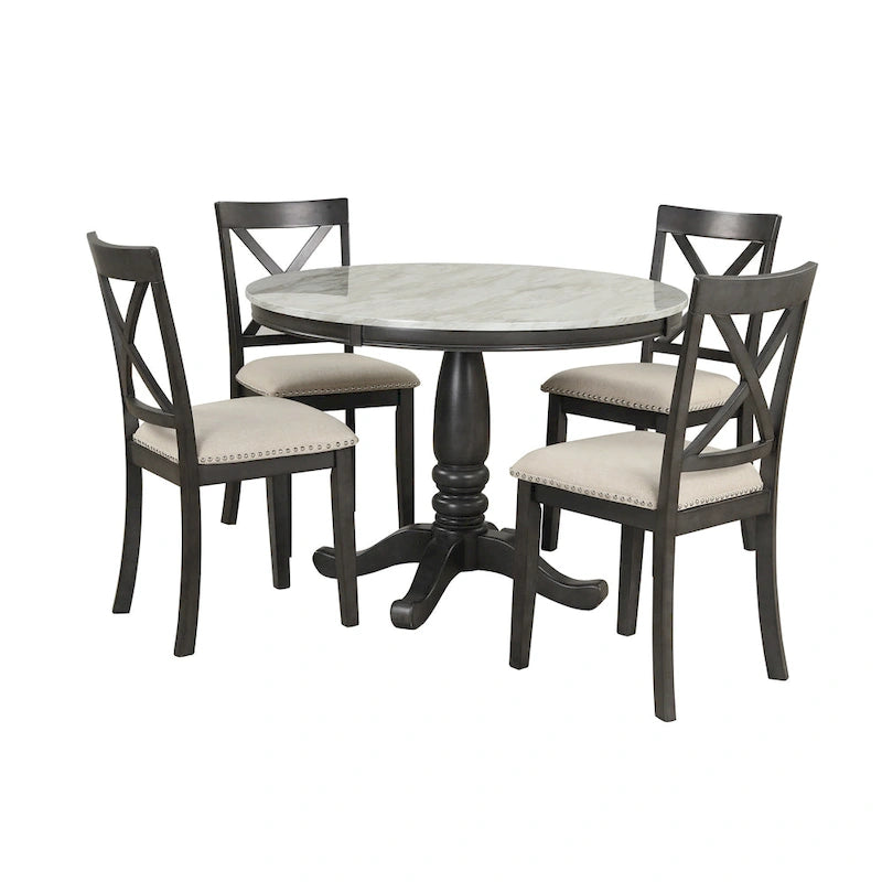 Ensemble de table à manger et chaises 5 pièces pour 4 personnes