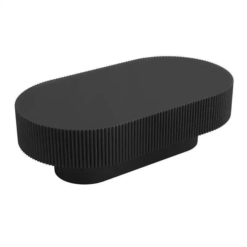 Table basse ovale avec piètement cannelé pour le salon