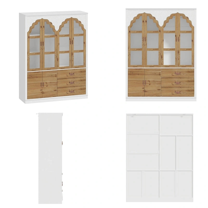 Ensemble de deux armoires Grand Closet d'inspiration vintage avec accents en métal