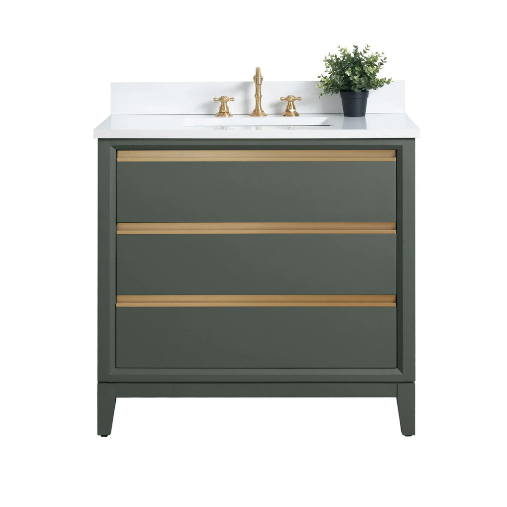 Meuble-lavabo Vanity Art avec évier en céramique et dessus en marbre reconstitué