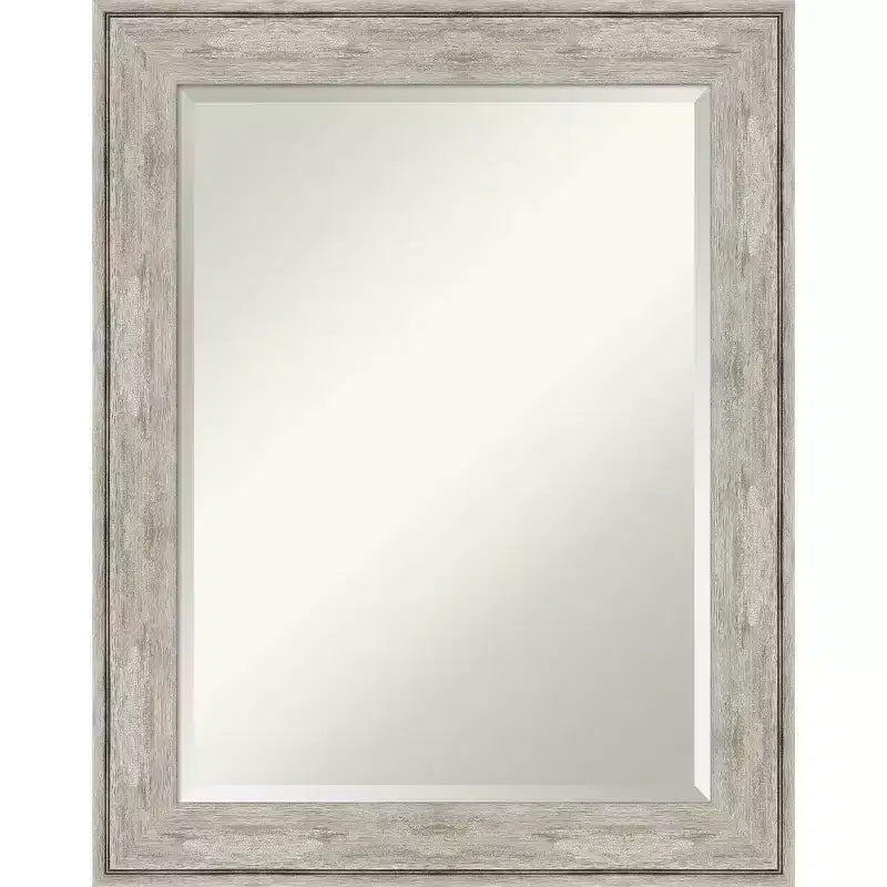 23" x 29" Crackled Metallic Framed Wall Mirror Silver - Amanti Art