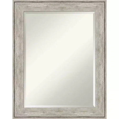 23" x 29" Crackled Metallic Framed Wall Mirror Silver - Amanti Art