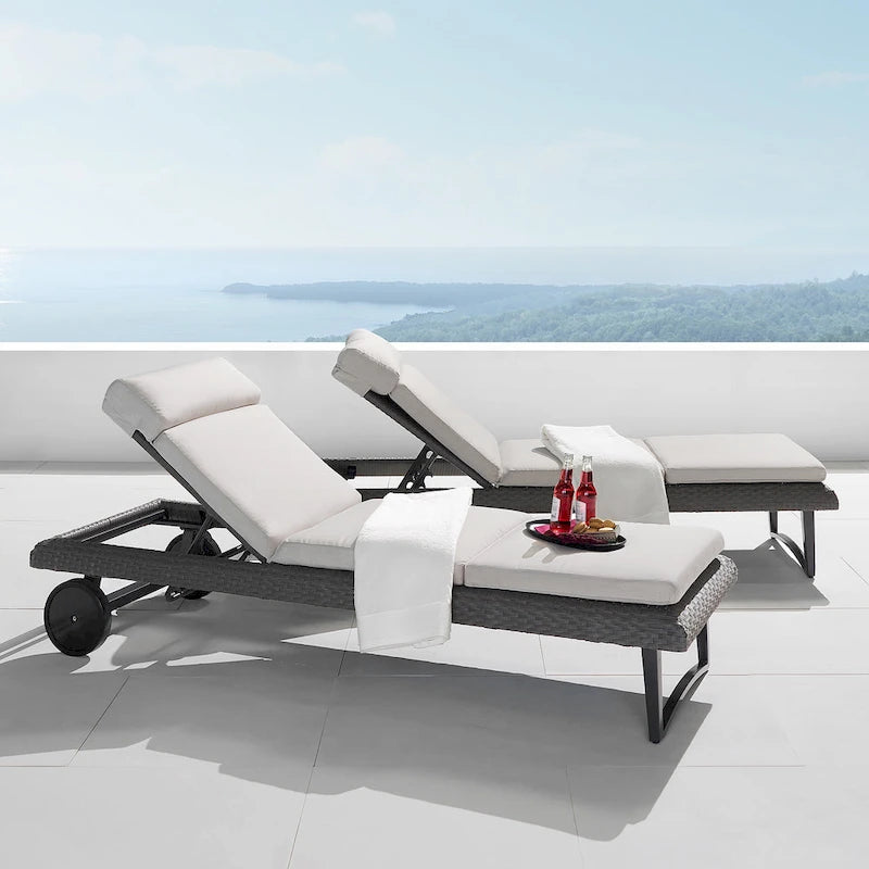 Chaises longues de patio Vistano Sunbrella, 2 pièces - Gris