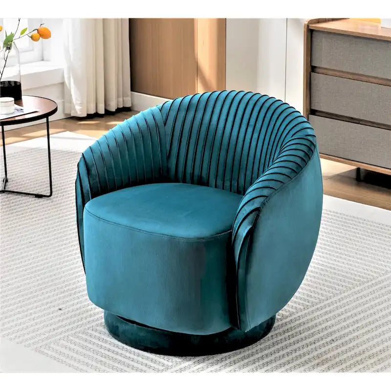 Petit fauteuil tonneau pivotant en velours Milvo