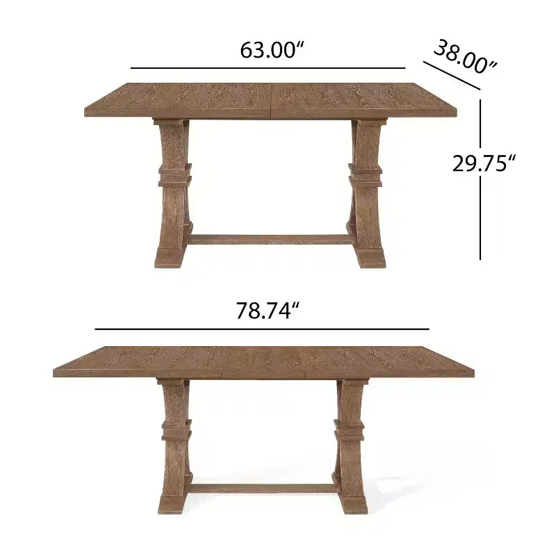 Christopher Knight Home Hudson Ensemble de salle à manger 7 pièces en bois rembourré extensible avec pied de table piédestal