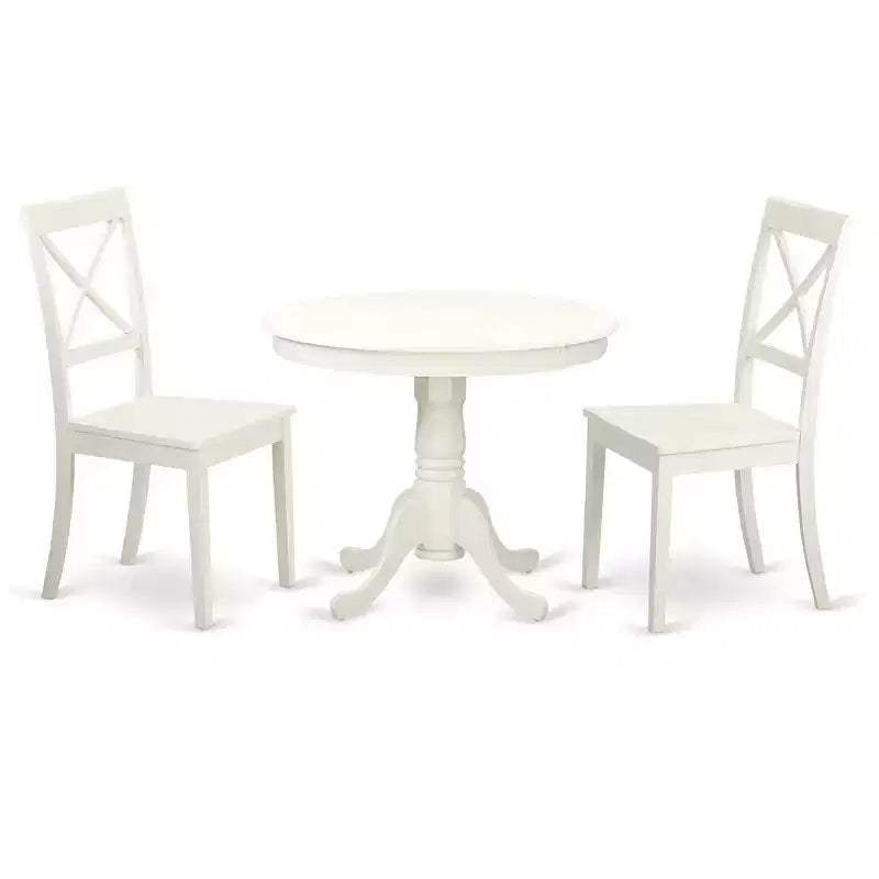 HomeStock Glossy Antique Dining Table Set with 2 Chairs