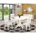 HomeStock 5 Piece Dining Set Oval Table Linen Chairs 42x60 Inch