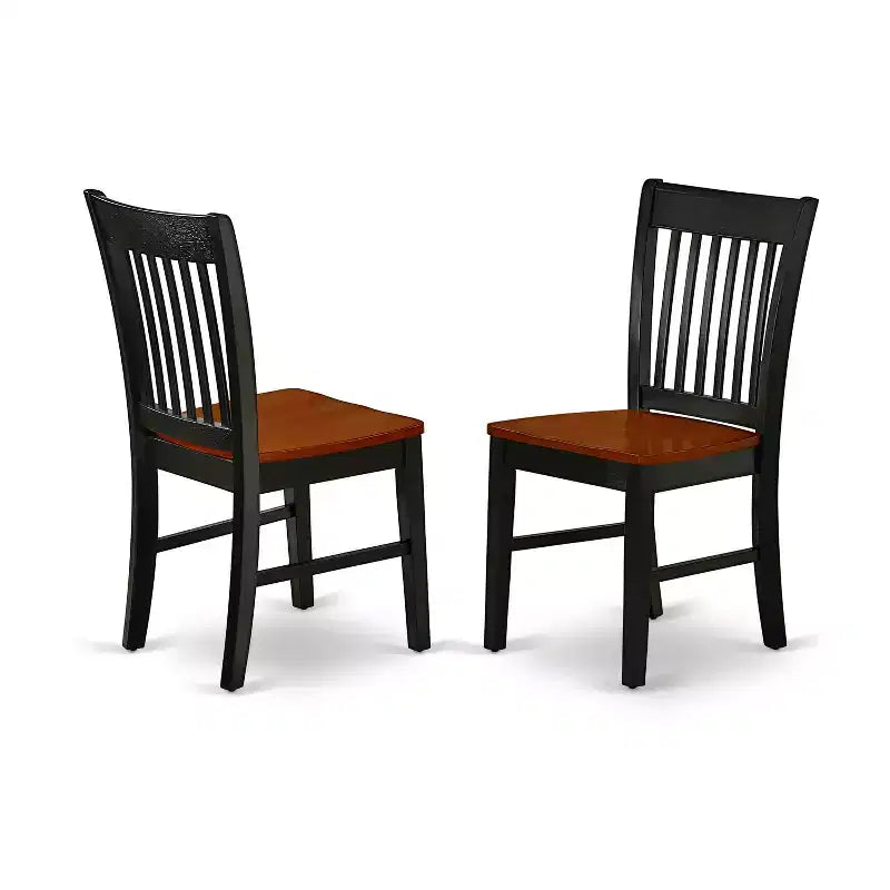 Ensemble de coin-repas HomeStock 3 pièces, fini cerisier noir, petite table de cuisine avec chaises