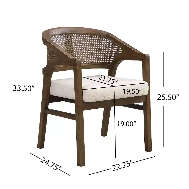 Christopher Knight Home Ilumia - Chaises de salle à manger capitonnées rustiques en rotin et bois d'hévéa, 7 pièces, avec table ovale à double piédestal