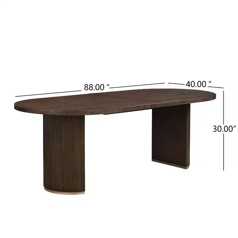 Christopher Knight Home Ilumia - Chaises de salle à manger capitonnées rustiques en rotin et bois d'hévéa, 7 pièces, avec table ovale à double piédestal