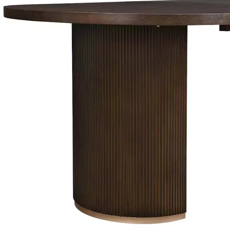 Christopher Knight Home Ilumia - Chaises de salle à manger capitonnées rustiques en rotin et bois d'hévéa, 7 pièces, avec table ovale à double piédestal