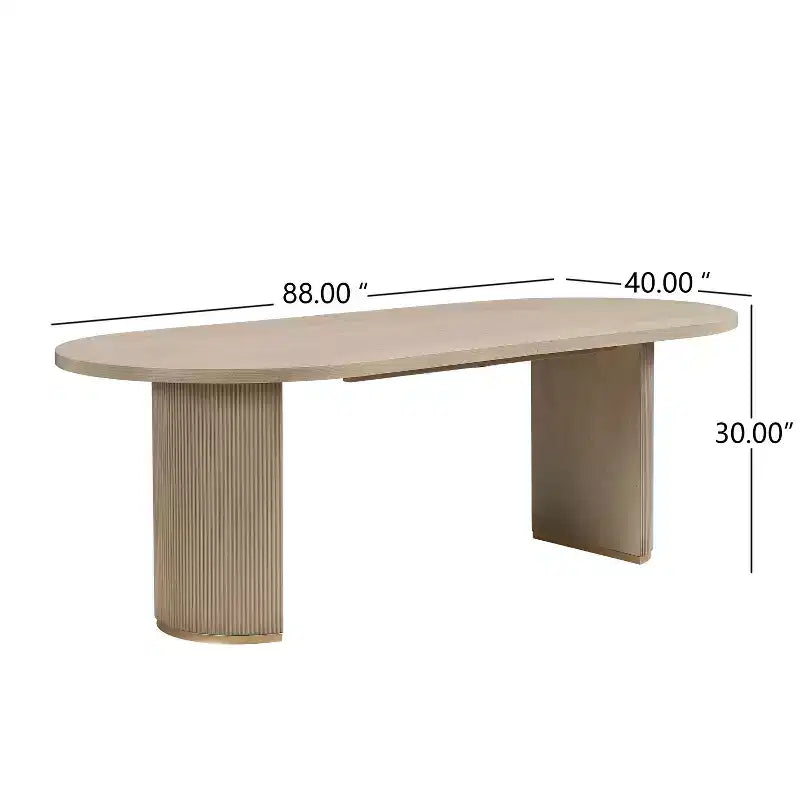 Christopher Knight Home Ilumia - Chaises de salle à manger capitonnées rustiques en rotin et bois d'hévéa, 7 pièces, avec table ovale à double piédestal