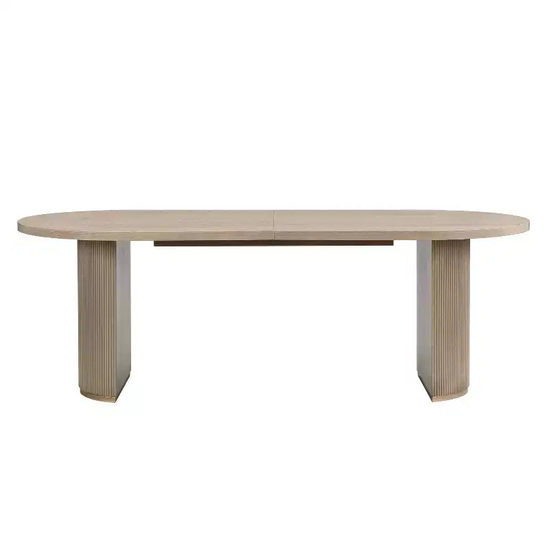 Christopher Knight Home Ilumia - Chaises de salle à manger capitonnées rustiques en rotin et bois d'hévéa, 7 pièces, avec table ovale à double piédestal