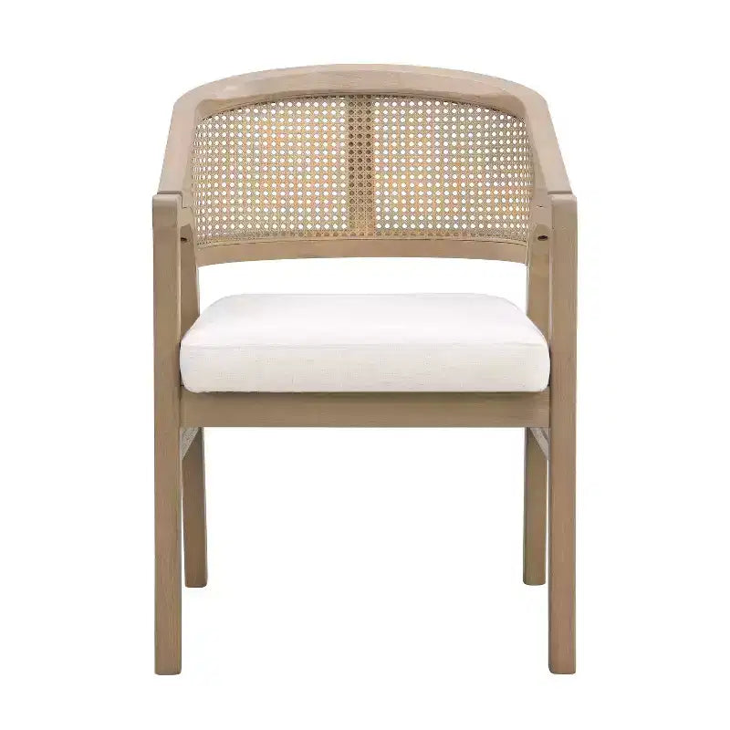 Christopher Knight Home Ilumia - Chaises de salle à manger capitonnées rustiques en rotin et bois d'hévéa, 7 pièces, avec table ovale à double piédestal