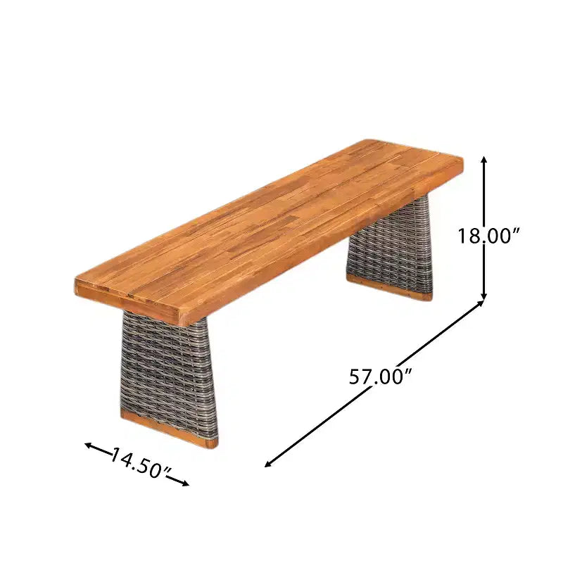 Christopher Knight Home Varesa Ensemble de salle à manger d'extérieur rustique 6 pièces en rotin et bois d'acacia avec coussins