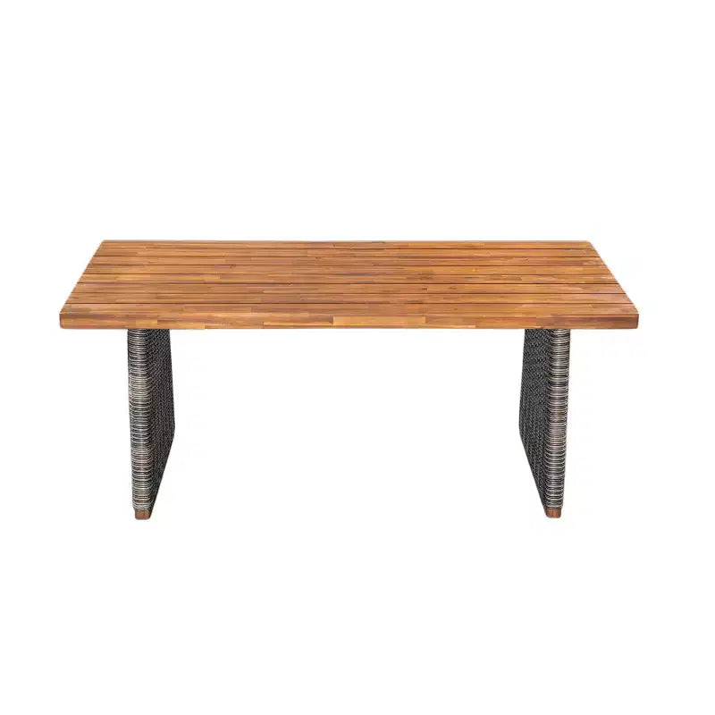 Christopher Knight Home Varesa Ensemble de salle à manger d'extérieur rustique 6 pièces en rotin et bois d'acacia avec coussins