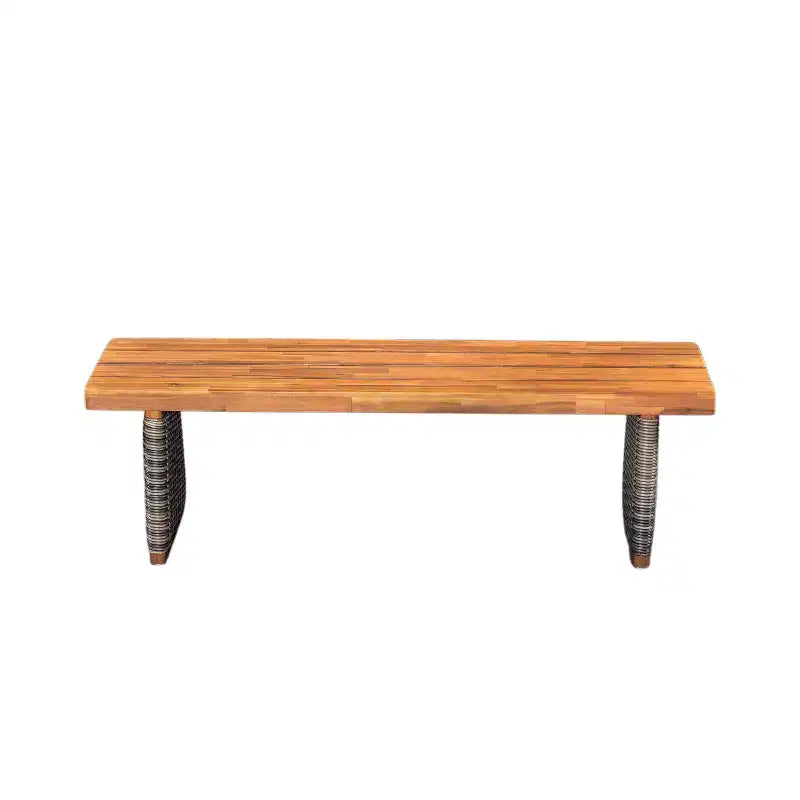 Christopher Knight Home Varesa Ensemble de salle à manger d'extérieur rustique 6 pièces en rotin et bois d'acacia avec coussins