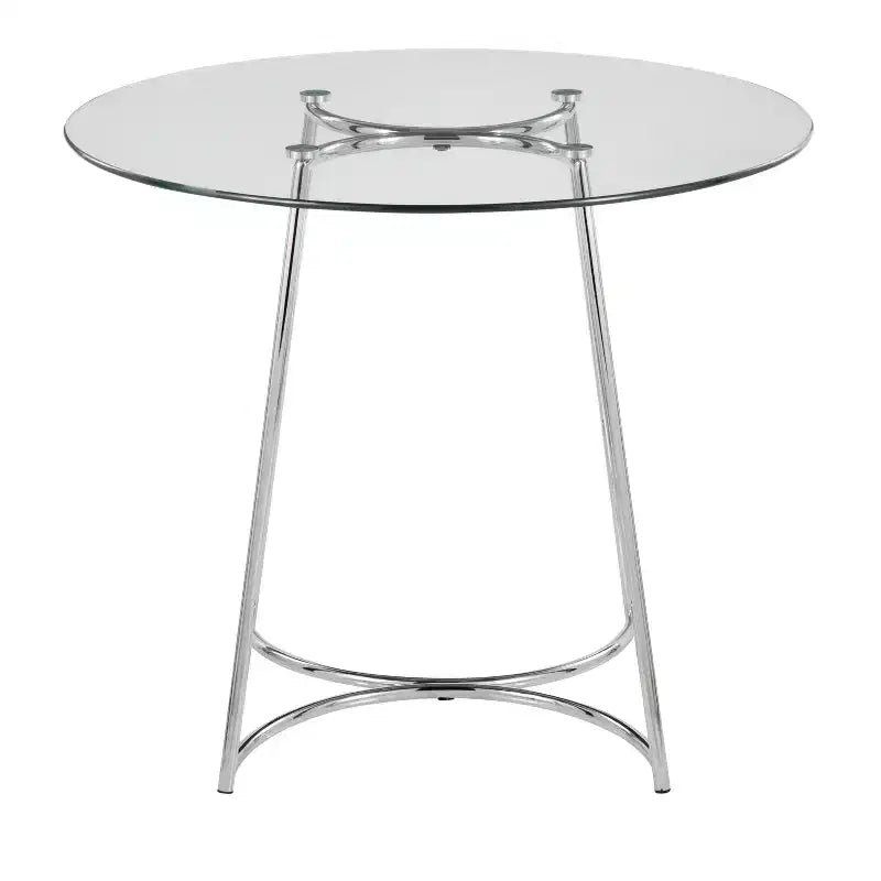 Table de salle à manger ronde contemporaine, table de cuisine avec plateau en verre transparent, cadre en métal élégant pour salle à manger, cuisine