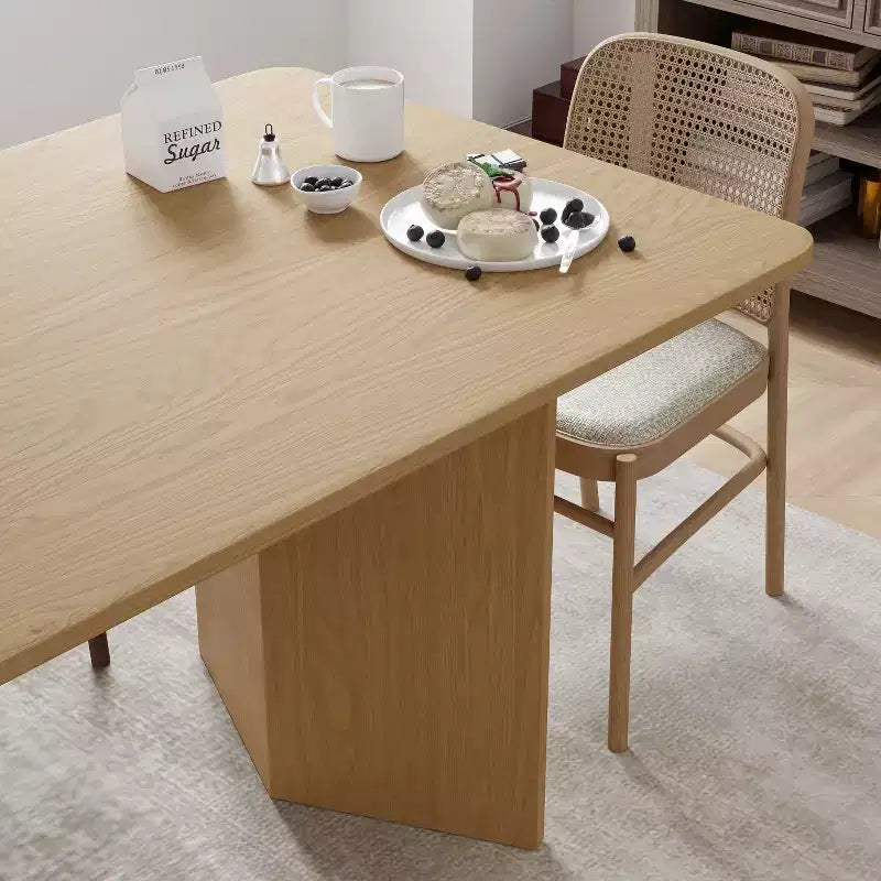 Table de salle à manger rectangulaire marron 79 Farmhouse pour 6 à 8 personnes avec pieds en V, pour salle à manger et salon