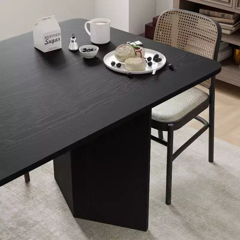 Table de salle à manger rectangulaire marron 79 Farmhouse pour 6 à 8 personnes avec pieds en V, pour salle à manger et salon