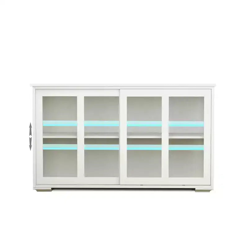 Buffet avec rangements, buffet de cuisine avec portes vitrées, meuble d'appoint pour bar à café pour salon ou salle à manger