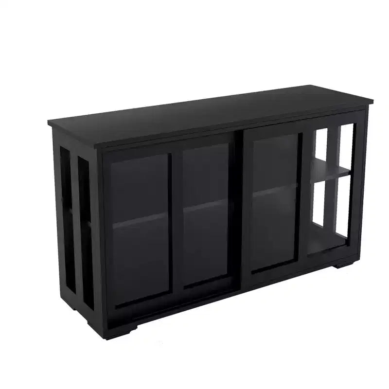 Buffet avec rangements, buffet de cuisine avec portes vitrées, meuble d'appoint pour bar à café pour salon ou salle à manger