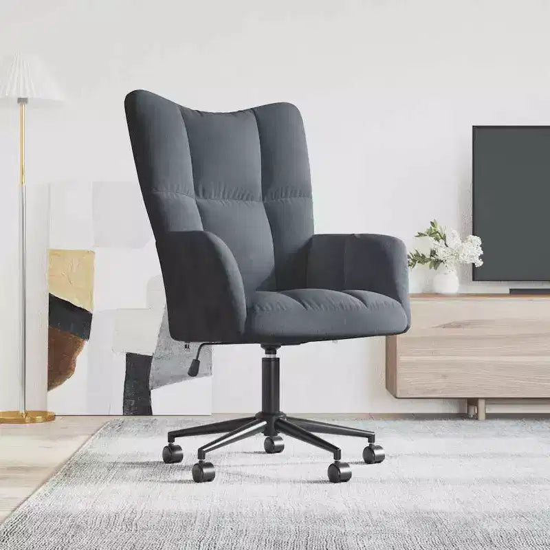Fauteuil relaxant Velours gris clair (100 % polyester), Pieds en acier
