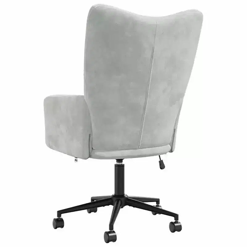 Fauteuil relaxant Velours gris clair (100 % polyester), Pieds en acier