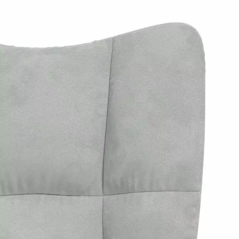Fauteuil relaxant Velours gris clair (100 % polyester), Pieds en acier