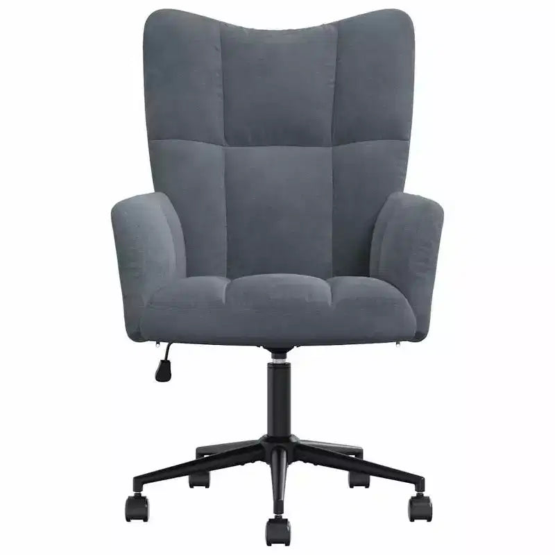 Relaxing Chair Light Gray Velvet (100% polyester), Steel Standard