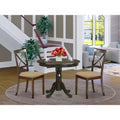 HomeStock Belmont Kitchen Table Set- Table Plus 2 Dining Chairs, Cappuccino
