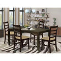 HomeStock Belmont Dining Room Set-Dining Table With Leaf And Dining Chairs, Cappuccino