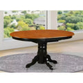 HomeStock Single Pedestal Oval Dining Table 42x60 with 18 Butterfly Leaf