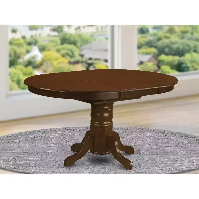 Single Pedestal Oval Dining Table 42x60 with 18 Butterfly Leaf