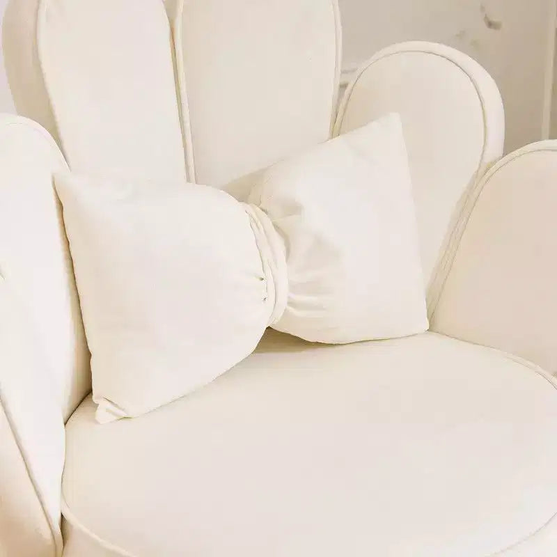 Fauteuil d'appoint en velours avec oreillers