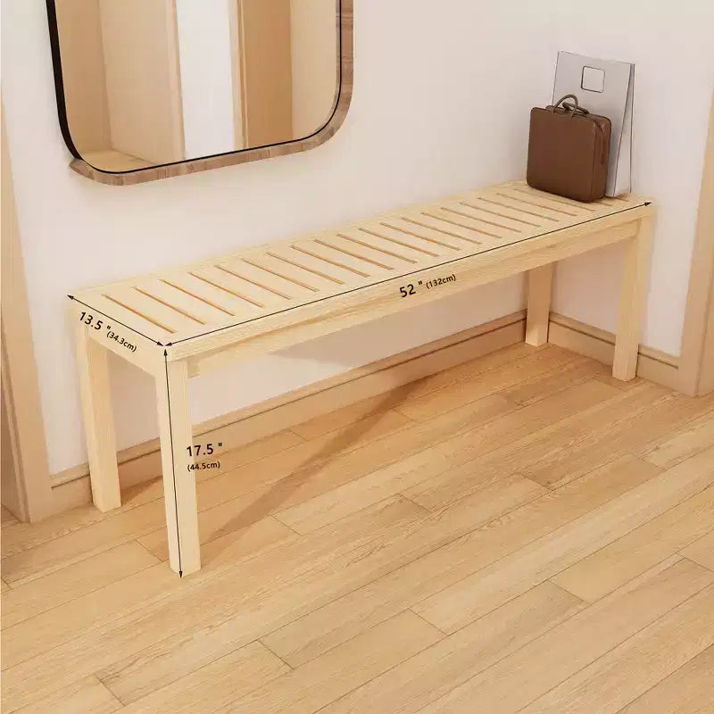 Banc à chaussures en bois massif de 52 po pour entrée, chambre ou couloir C Banc de rangement au design moderne pour foyer, placard, porte d'entrée, salon