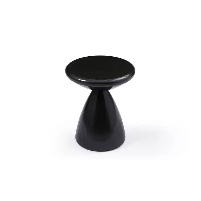 Table d'appoint ronde en métal noir de 45 po de haut, plateau de table en 1 pièce