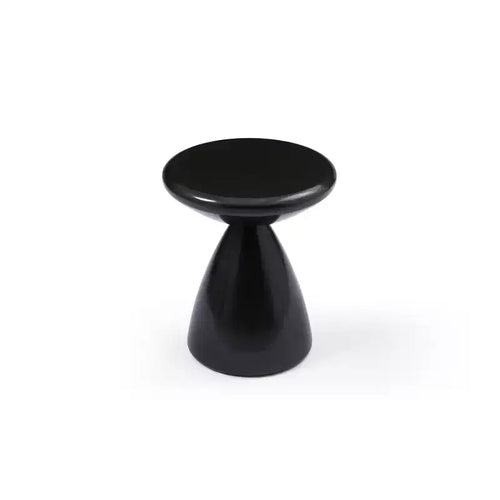 Table d'appoint ronde en métal noir de 45 po de haut, plateau de table en 1 pièce
