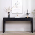 Table console moderne de 150 cm avec 4 tiroirs cachés, table d'entrée avec décoration arquée, table d'appoint pour salon, couloir