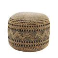 HomeRoots 18 Tan Geometric Pouf Ottoman