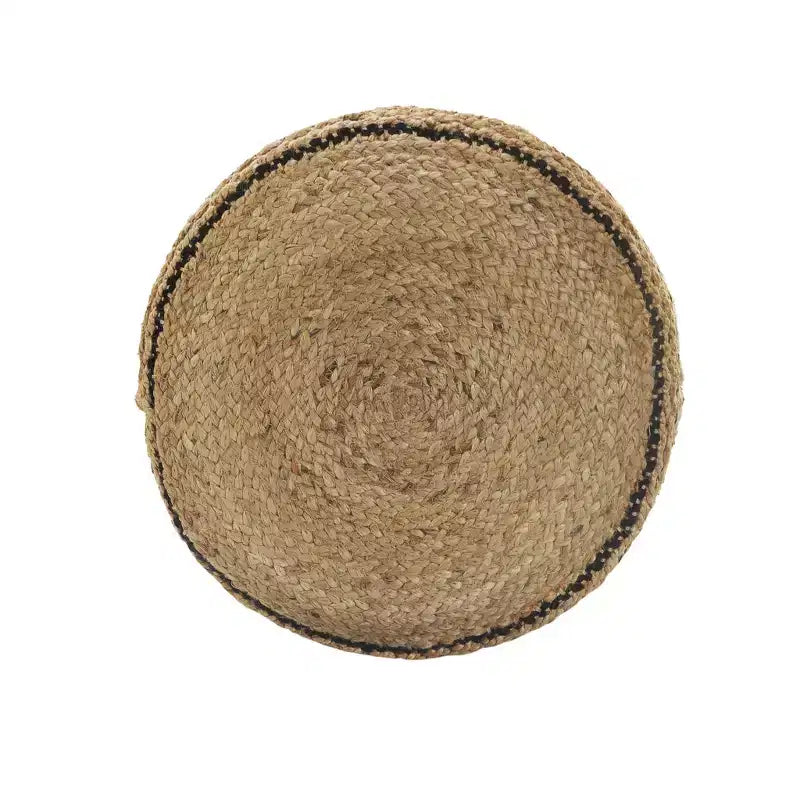 18 Tan Geometric Pouf Ottoman