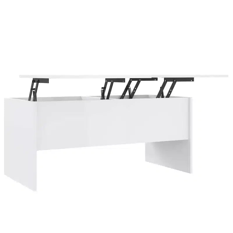 Table basse Blanc très brillant Bois d'ingénierie Table basse moyenne