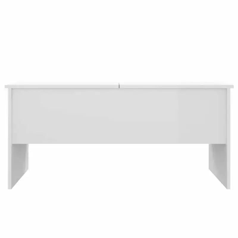 Table basse Blanc très brillant Bois d'ingénierie Table basse moyenne