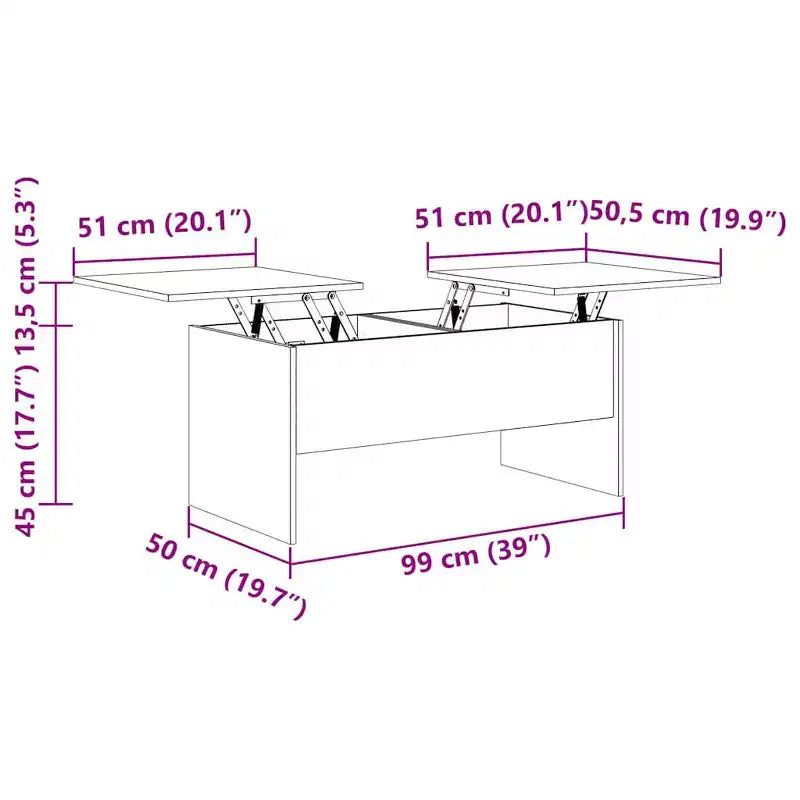 Table basse Blanc très brillant Bois d'ingénierie Table basse moyenne