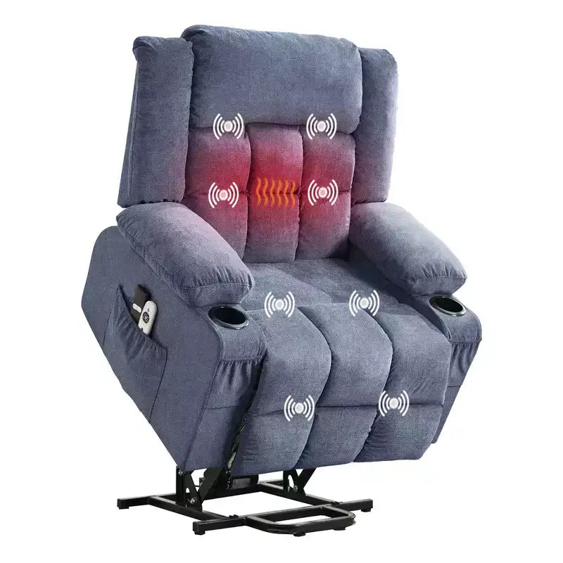 Large Lift Recliner Chair, Overstuffed Wide Recliner Chair, Side Pockets & Cup Holder, 360 Swivel Rocker Recliner, for Living Room, Home