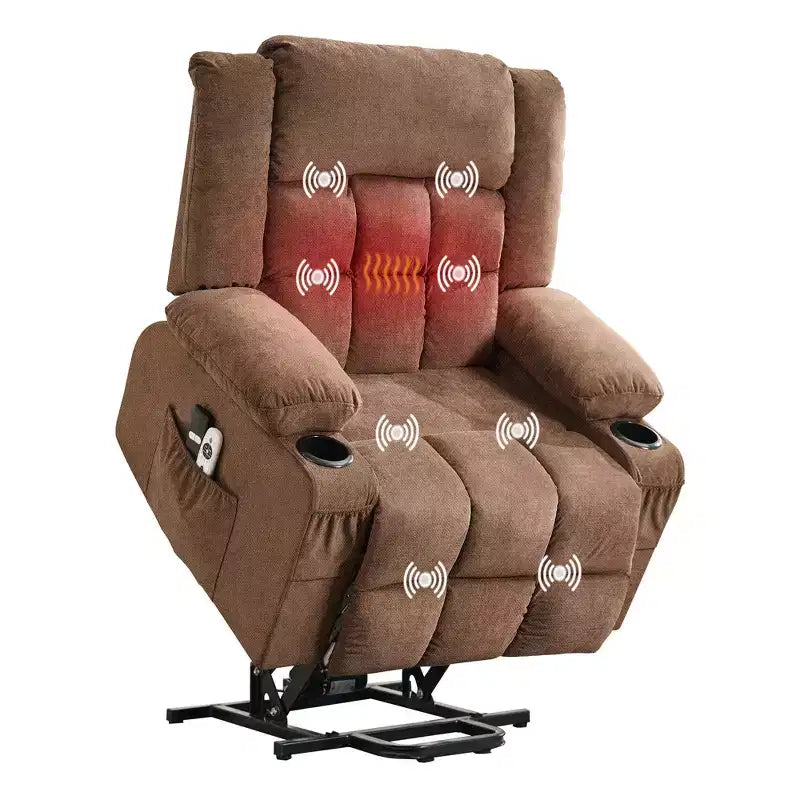 Large Lift Recliner Chair, Overstuffed Wide Recliner Chair, Side Pockets & Cup Holder, 360 Swivel Rocker Recliner, for Living Room, Home