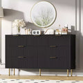 Fluted Dresser - with 7 Wooden Chest of Drawers, Modern Storage Dressers forHallway, Bedroom, Living Room,