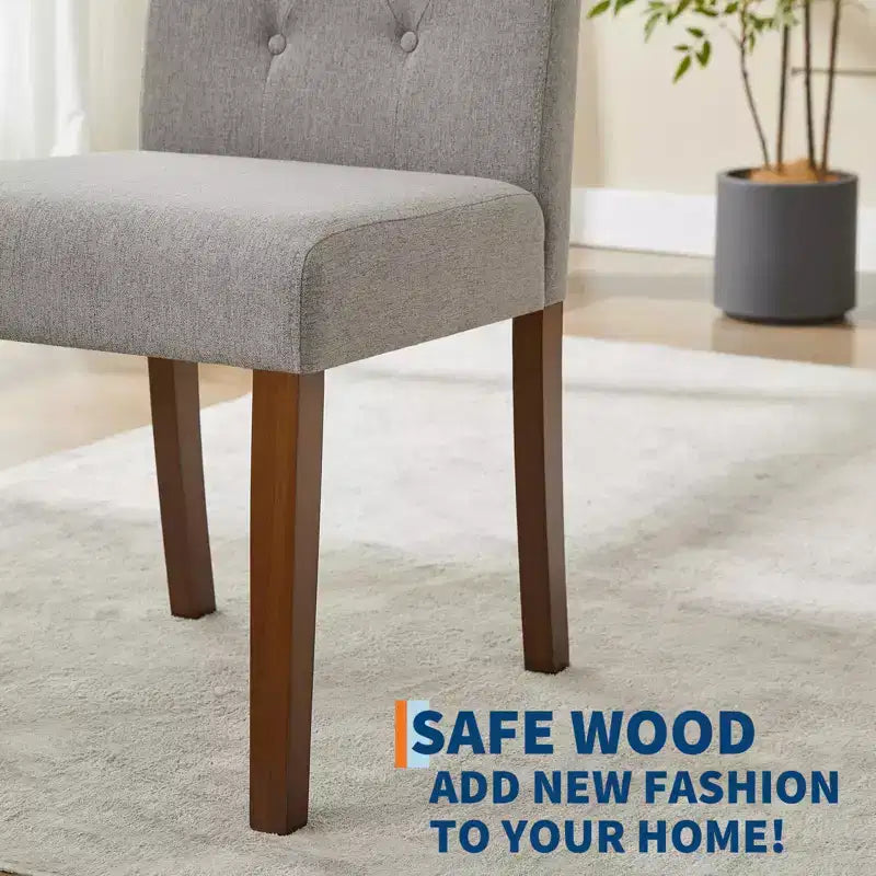 Chaises de salle à manger capitonnées, lot de 2, chaises de cuisine avec boutons touffetés et pieds en bois, chaise d'appoint moderne en tissu