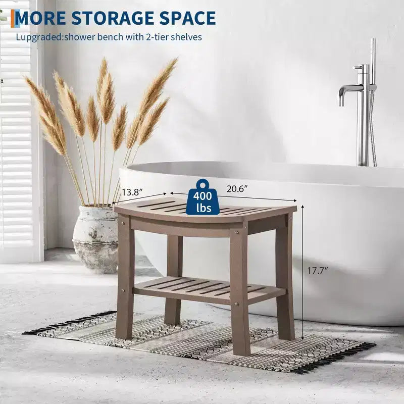 Banc de douche avec étagère de rangement pour l'intérieur de la douche, tabouret/chaise de douche imperméable pour salle de bain
